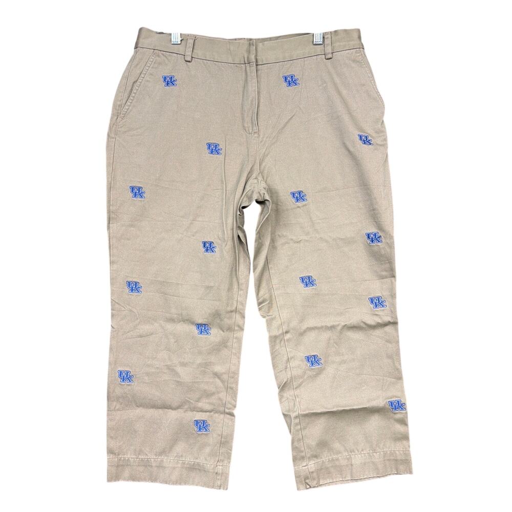 Campus Chino Womens Pants Tan University of Kentucky Embroider Casual Capri 12